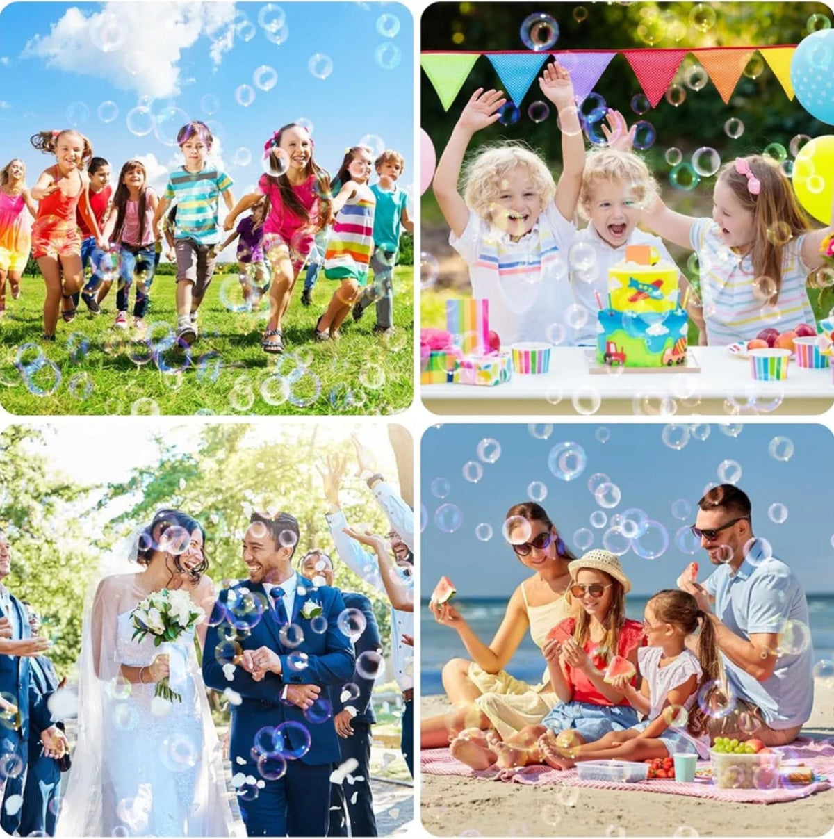 10-Hole Automatic Bubble Maker Gun for Kids with LED Lights