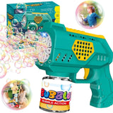 10-Hole Automatic Bubble Maker Gun for Kids with LED Lights