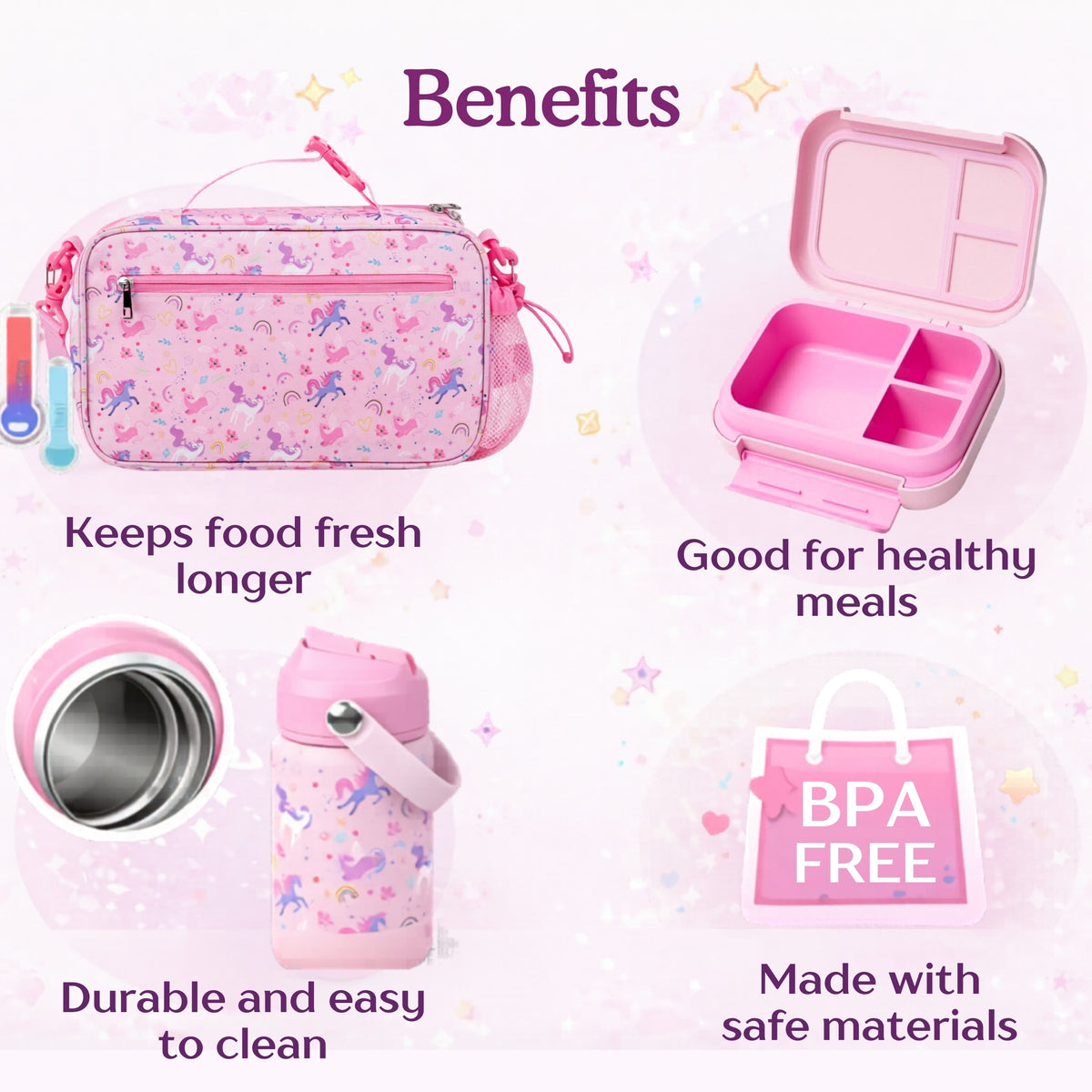 Unicorn Lunch Box for School Kids