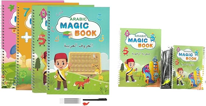 Magic Copybook Set, Reusable Arabic Handwriting Practice Books