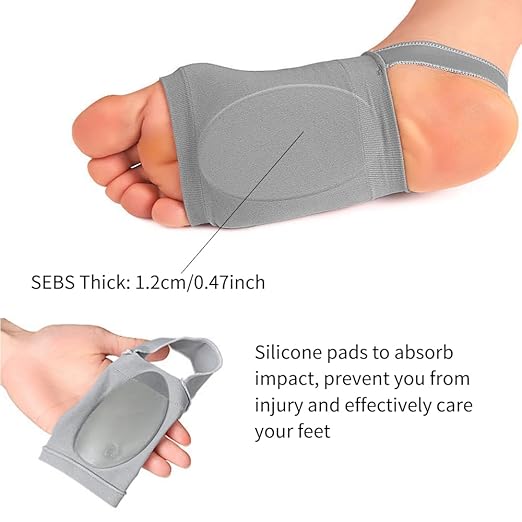 Arch Support Sleeves with Gel Pads, Plantar Fasciitis & Flat Feet Support