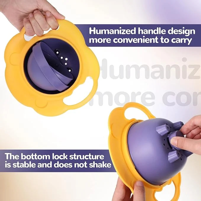 360° Spill-Resistant Baby Gyro Bowl with Easy-Grip Handles