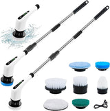 Electric Rotating Cleaning Brush, 9 Replaceable Heads & Adjustable Handle