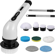 Electric Rotating Cleaning Brush, 9 Replaceable Heads & Adjustable Handle