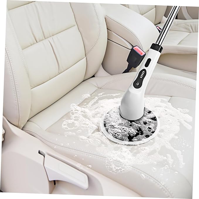 Electric Rotating Cleaning Brush, 9 Replaceable Heads & Adjustable Handle