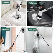 Electric Rotating Cleaning Brush, 9 Replaceable Heads & Adjustable Handle
