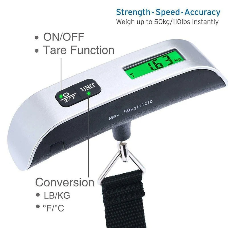 Digital Luggage Scale, Up to 110LB (50 kg) with Tare Function