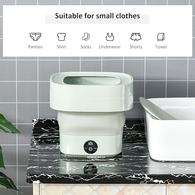 Foldable Mini Laundry Washing Machine, Portable Washer for Small Items