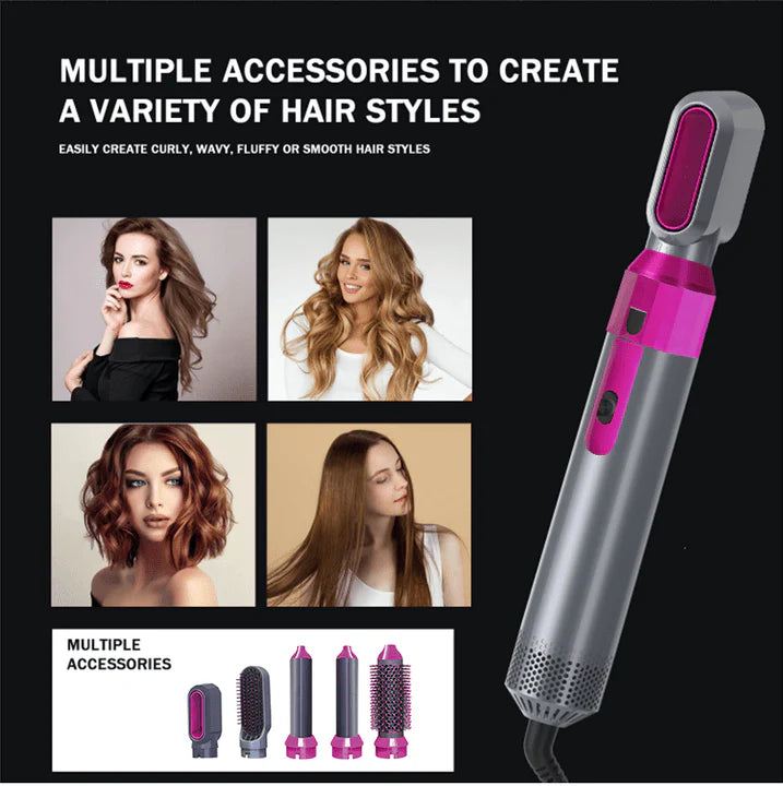 TP-5+1 5 in 1 Hot Air Hair Styler Brush, 1000W, with Multiple Attachments for Drying