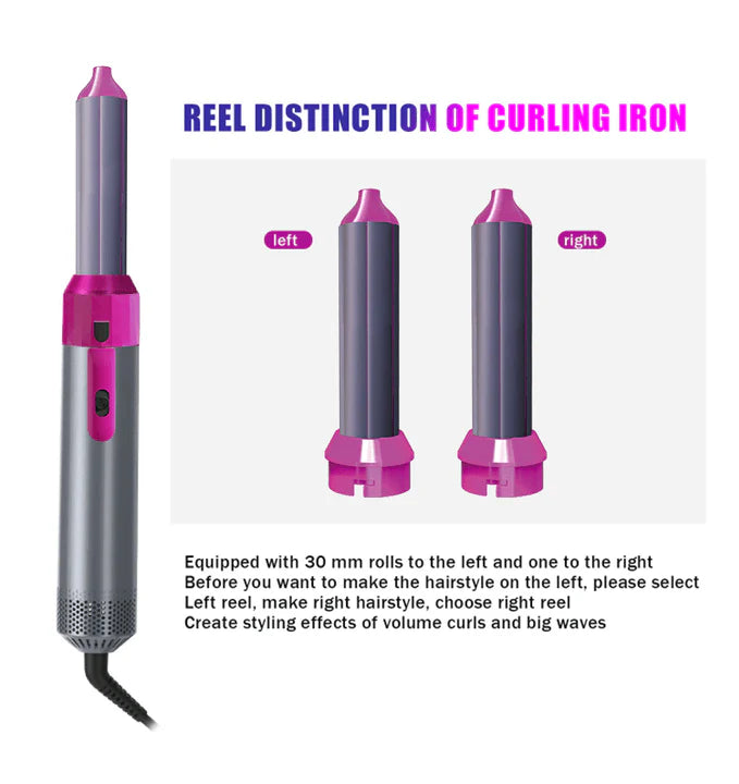 TP-5+1 5 in 1 Hot Air Hair Styler Brush, 1000W, with Multiple Attachments for Drying