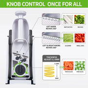4-in-1 Manual Vegetable Slicer & Cutter, Adjustable Mandoline Chopper