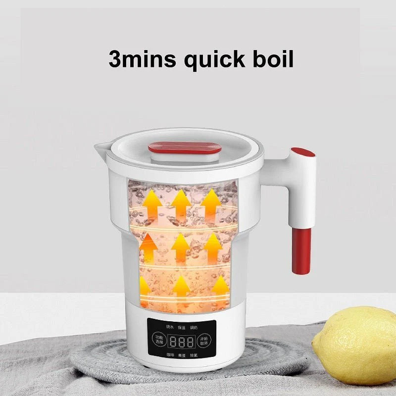 Mini Portable Travel Silicone Electric Kettle, 600ml 850W