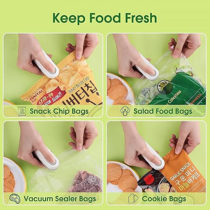 Portable Mini Heat Sealer & Bag Sealing Machine, Rechargeable Food Sealer