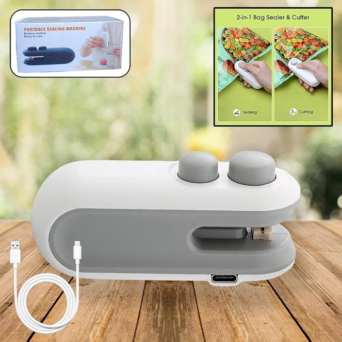 Portable Mini Heat Sealer & Bag Sealing Machine, Rechargeable Food Sealer