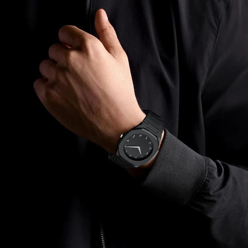Stainless Steel Arabic Watch, Elegant Arabic Numbers Dial