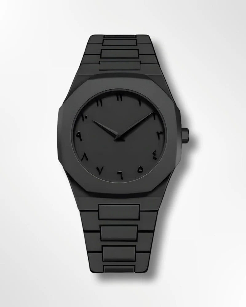 Stainless Steel Arabic Watch, Elegant Arabic Numbers Dial