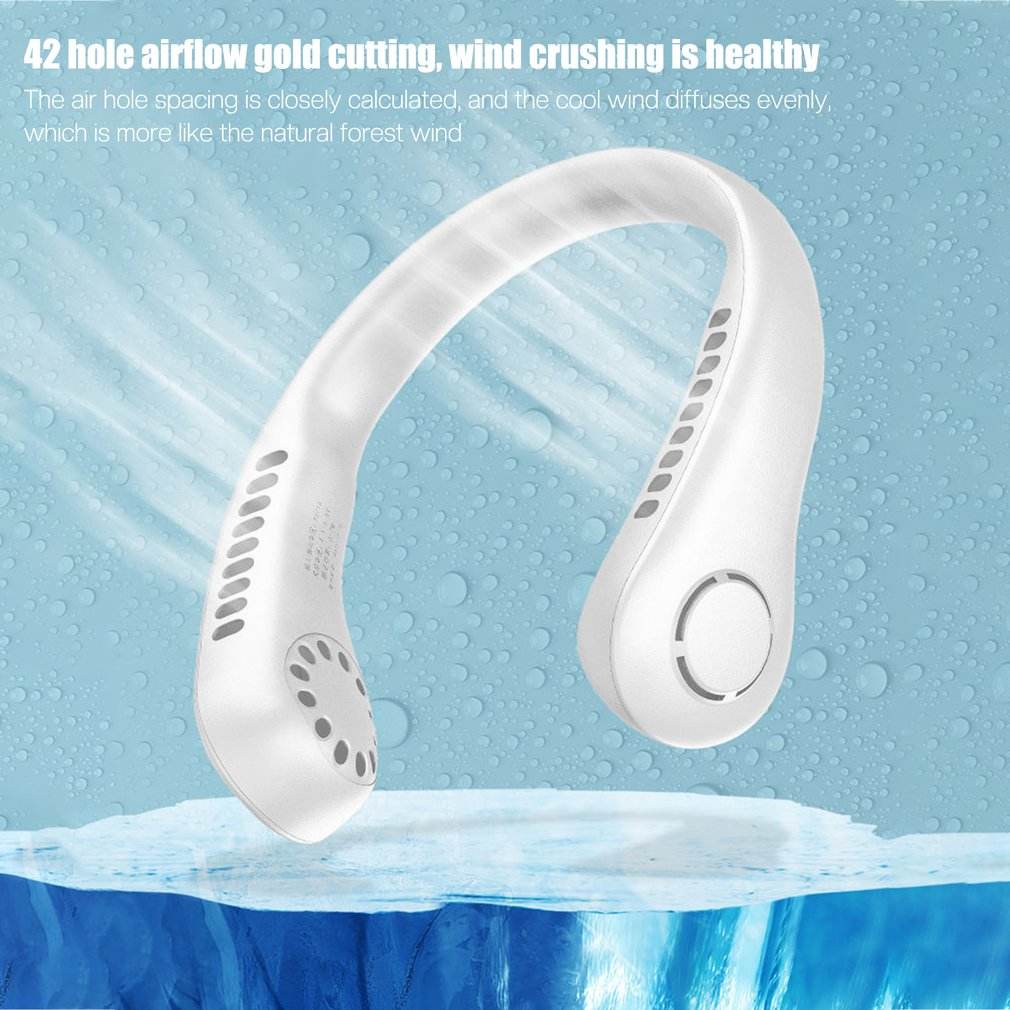 Vaneless Neck Hanging Fan, Bladeless 360° Wearable Neck Fan