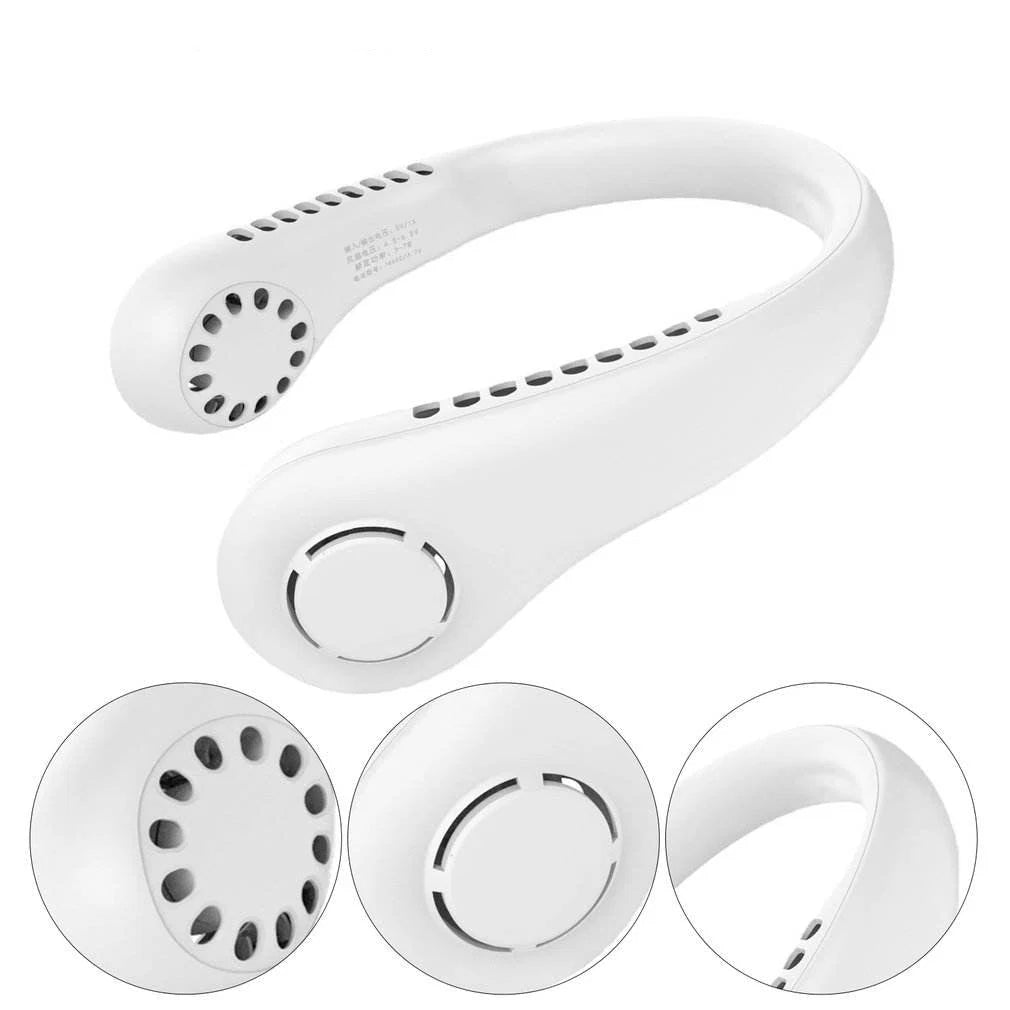 Vaneless Neck Hanging Fan, Bladeless 360° Wearable Neck Fan