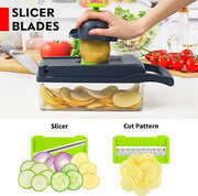 8-in-1 Vegetable Chopper, Slicer & Grater, Multi-Function Food Cutter