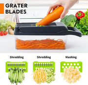 8-in-1 Vegetable Chopper, Slicer & Grater, Multi-Function Food Cutter