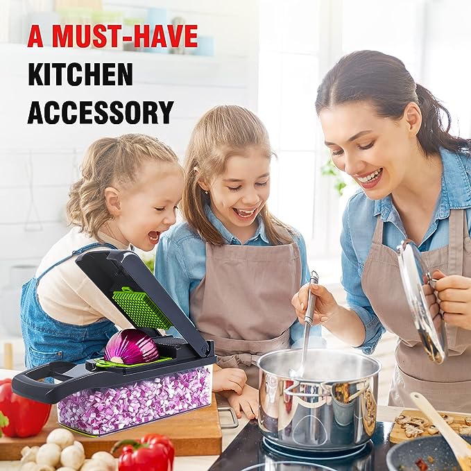 8-in-1 Vegetable Chopper, Slicer & Grater, Multi-Function Food Cutter